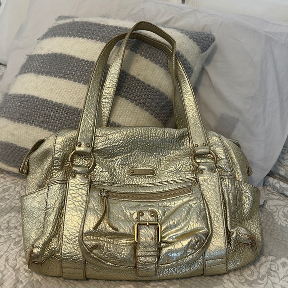 Michael Kors Austin Large Leather Satchel, Pale Gold - Picture 4 of 9